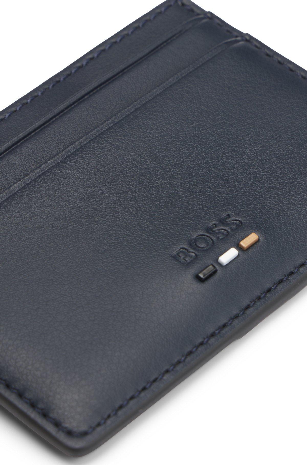 Faux-leather card holder with textured trim Product Image