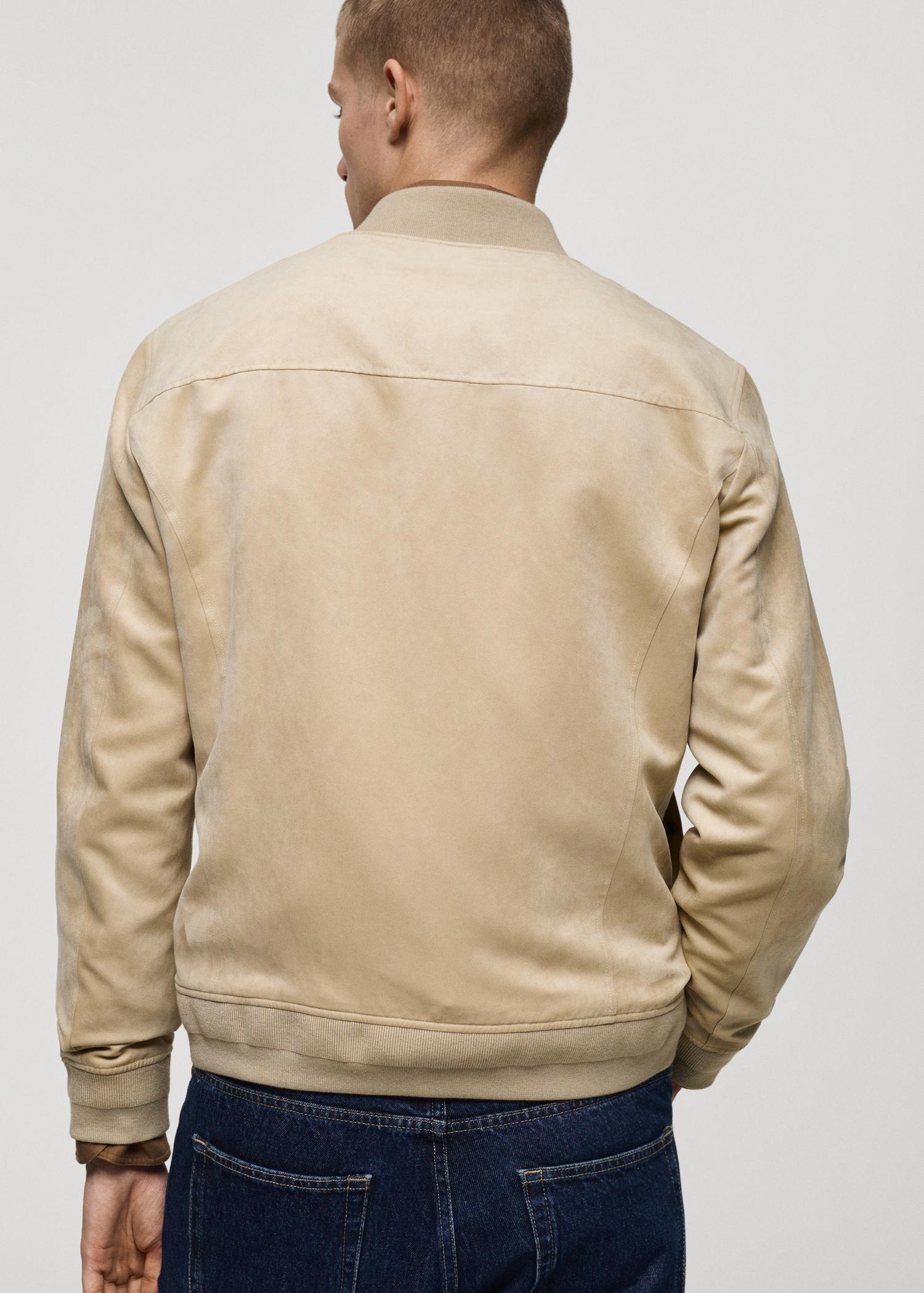 Suede-effect bomber jacket - Men | MANGO USA Product Image