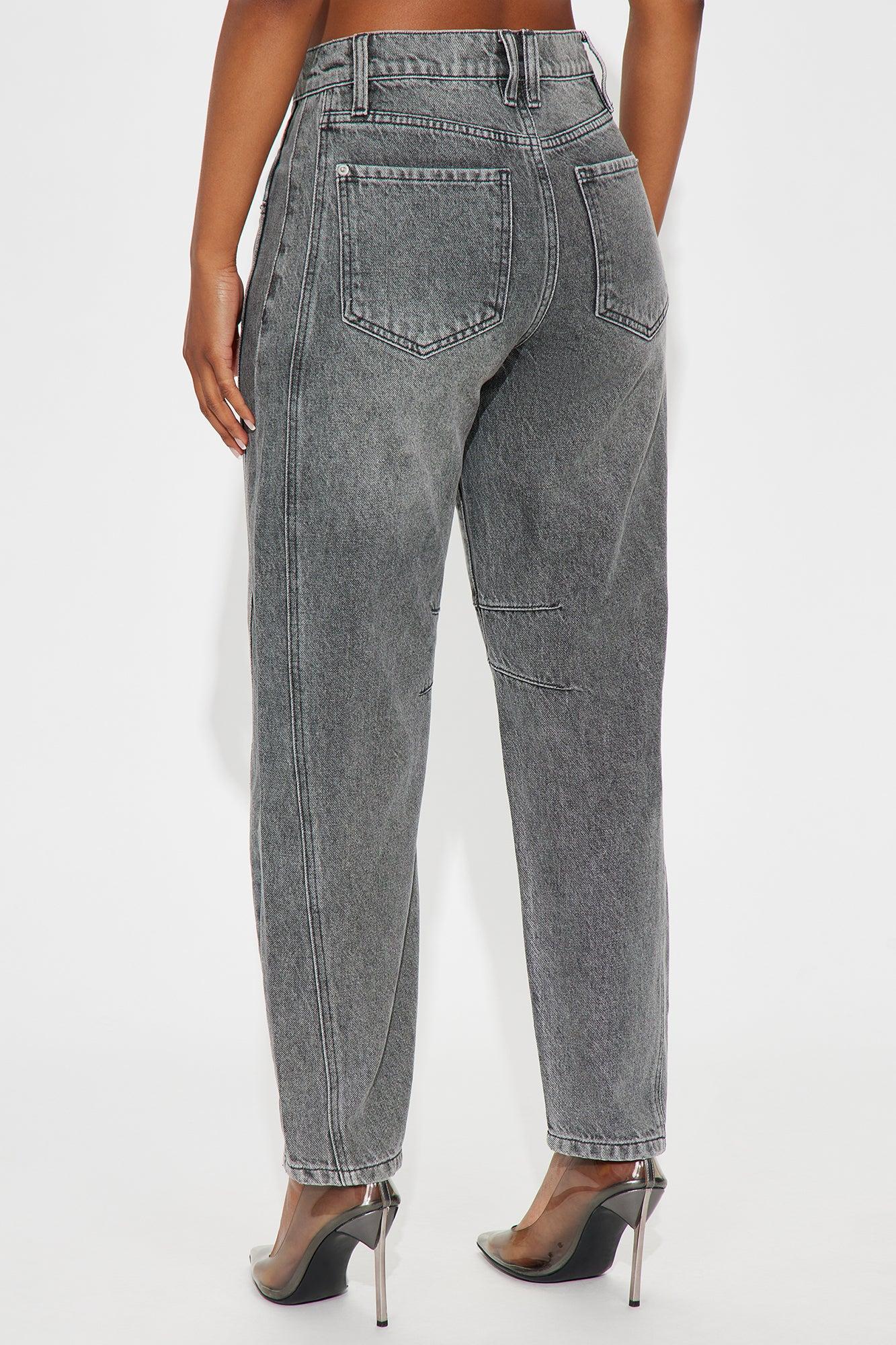 Grey Area Mid Rise Mom Jeans - Grey Female Product Image