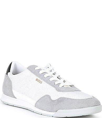 Mens Mixed-Material Lace-Up Trainer Sneakers Product Image