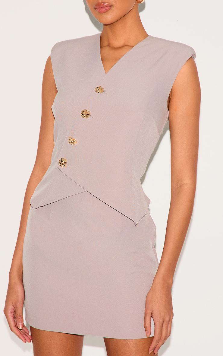 Clay Woven Asymmetric Mini Dress Product Image