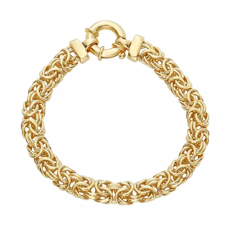 Jordan Blue Sterling Silver 7.5 in. Byzantine Chain Bracelet, Women's, Size: 7.5", 14k Gold Plate Product Image