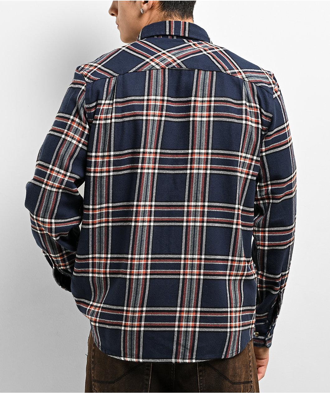 Brixton Bowery Navy Flannel Shirt Product Image