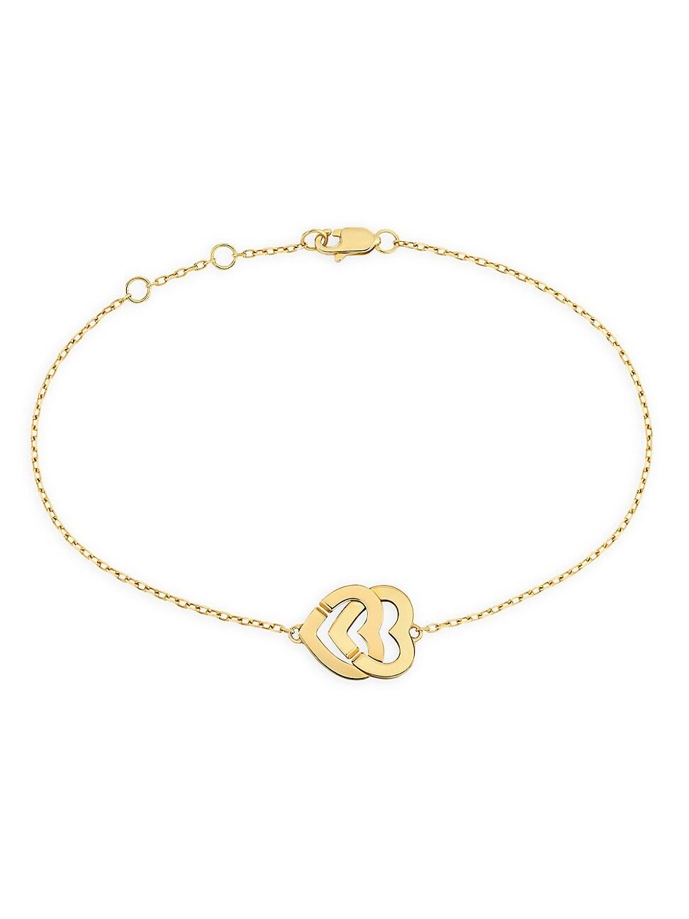 Womens Double Coeurs R10 18K Yellow Gold Bracelet Product Image
