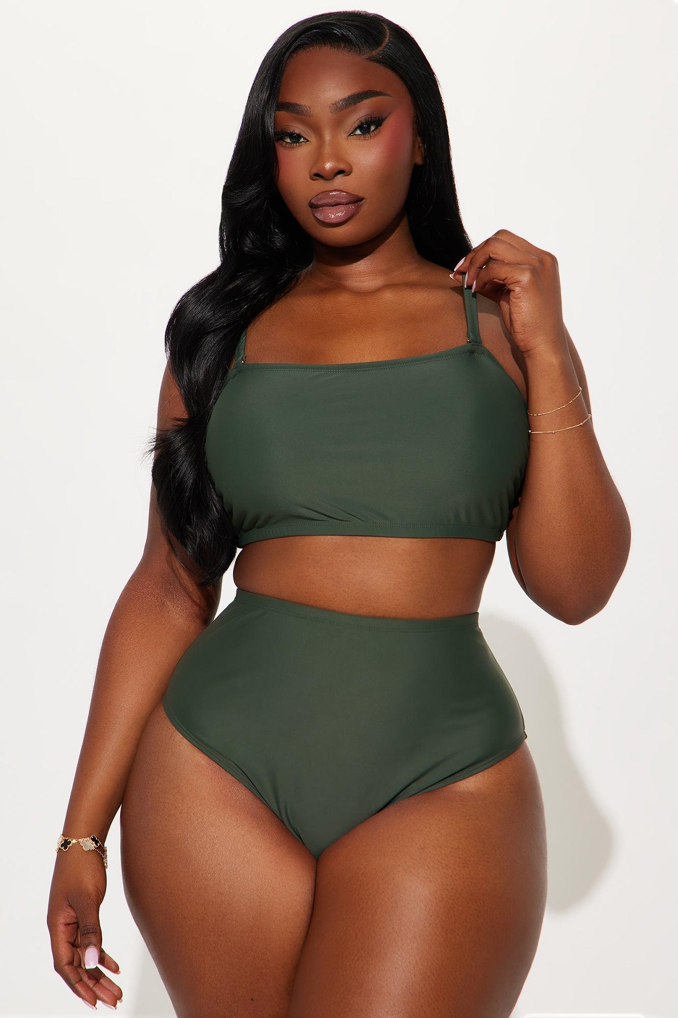 Maui Mix And Match Bandeau Bikini Top - Olive Product Image