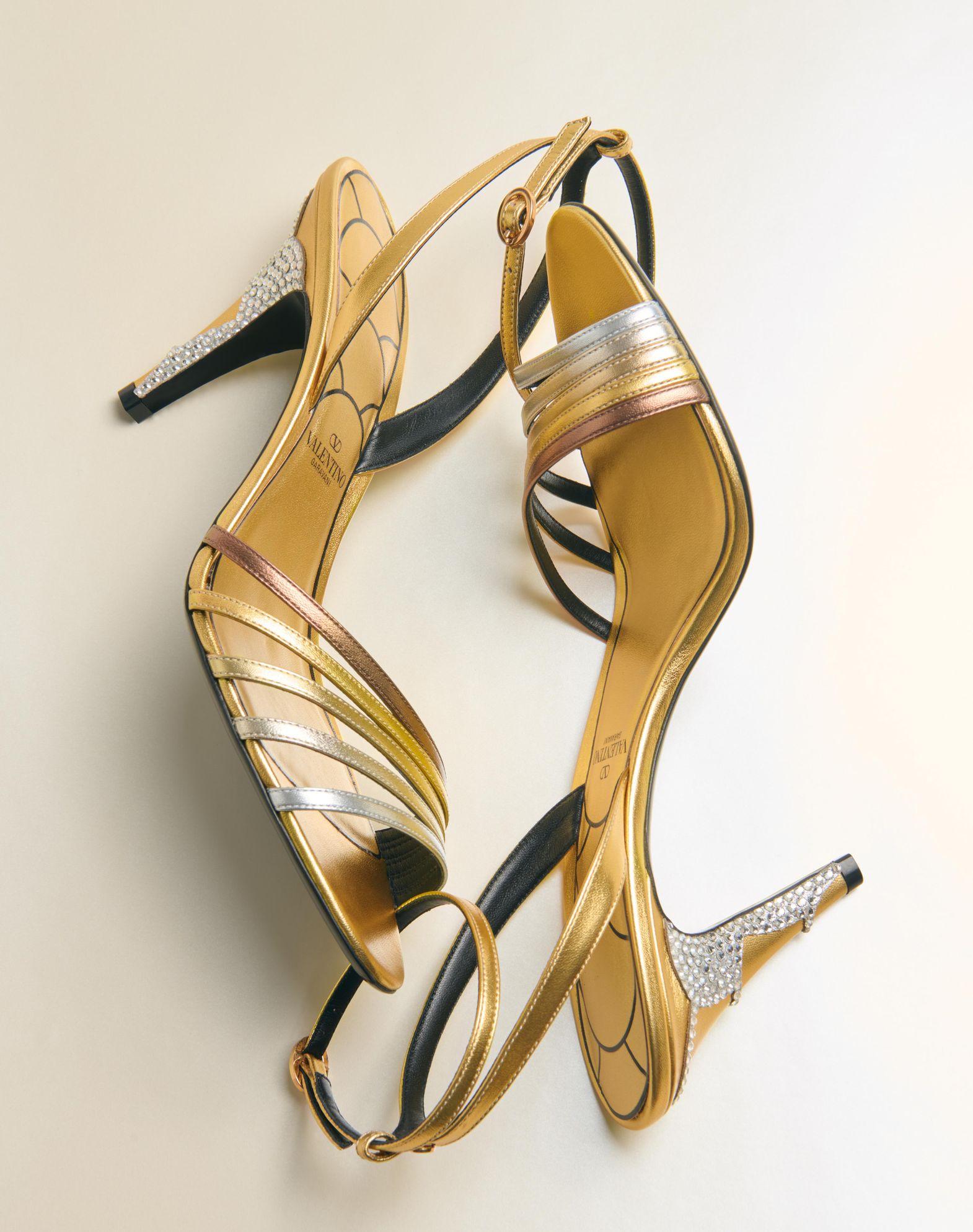 Ladycrush Sandal In Laminated Nappa With Crystals 85Mm Product Image