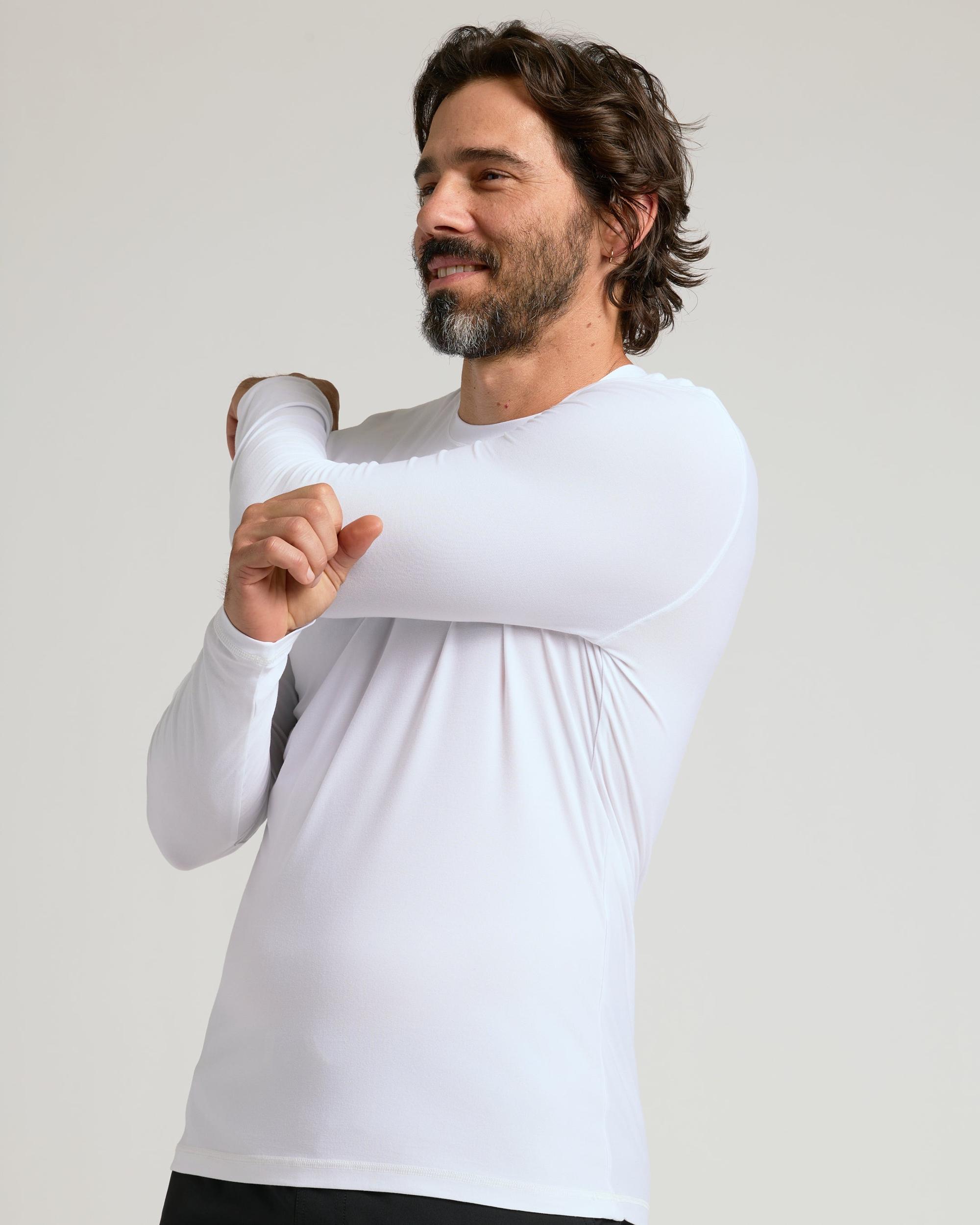 White Active Long Sleeve Crew T-Shirt Product Image