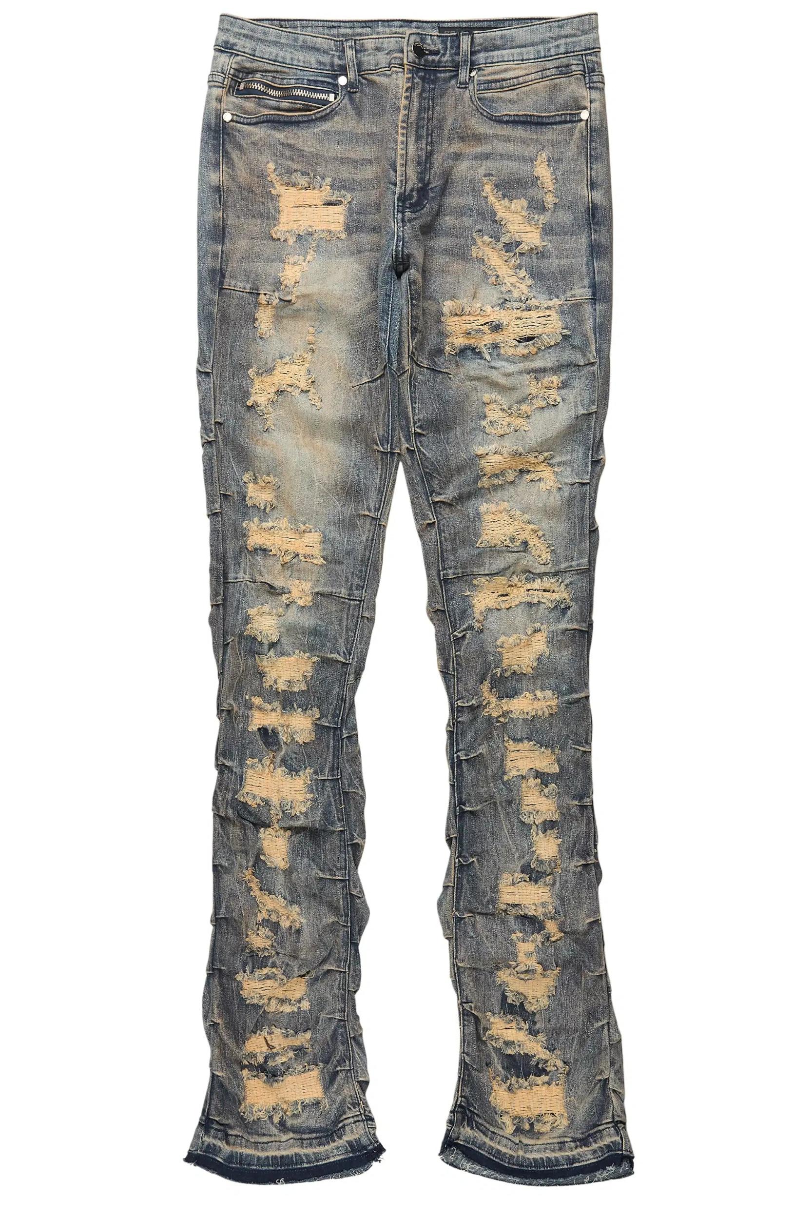 Mercol Blue Stacked Flare Jean Male Product Image