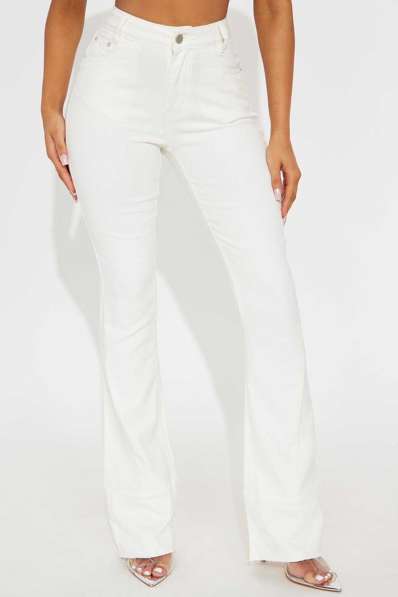 Feel The Heat Flare Jeans - Cream Product Image