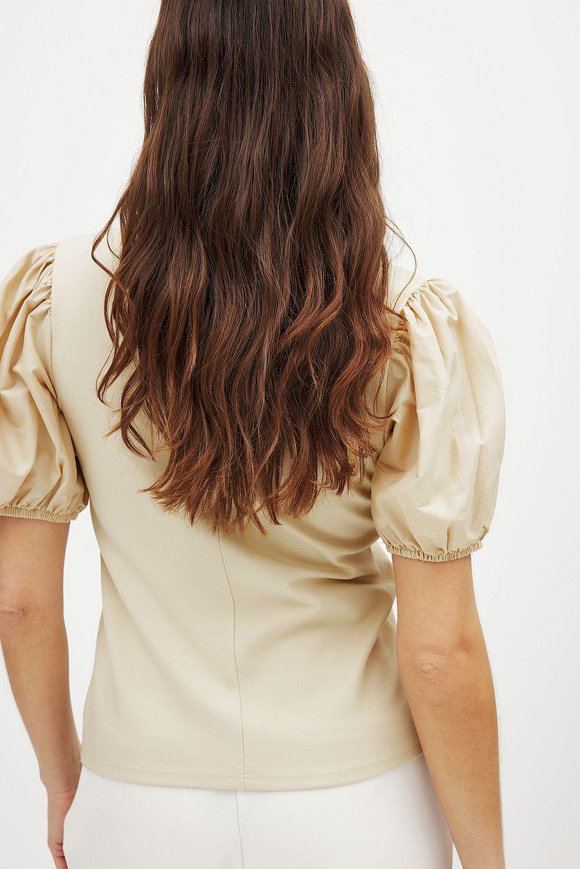 Puff Sleeve Tie Top Product Image