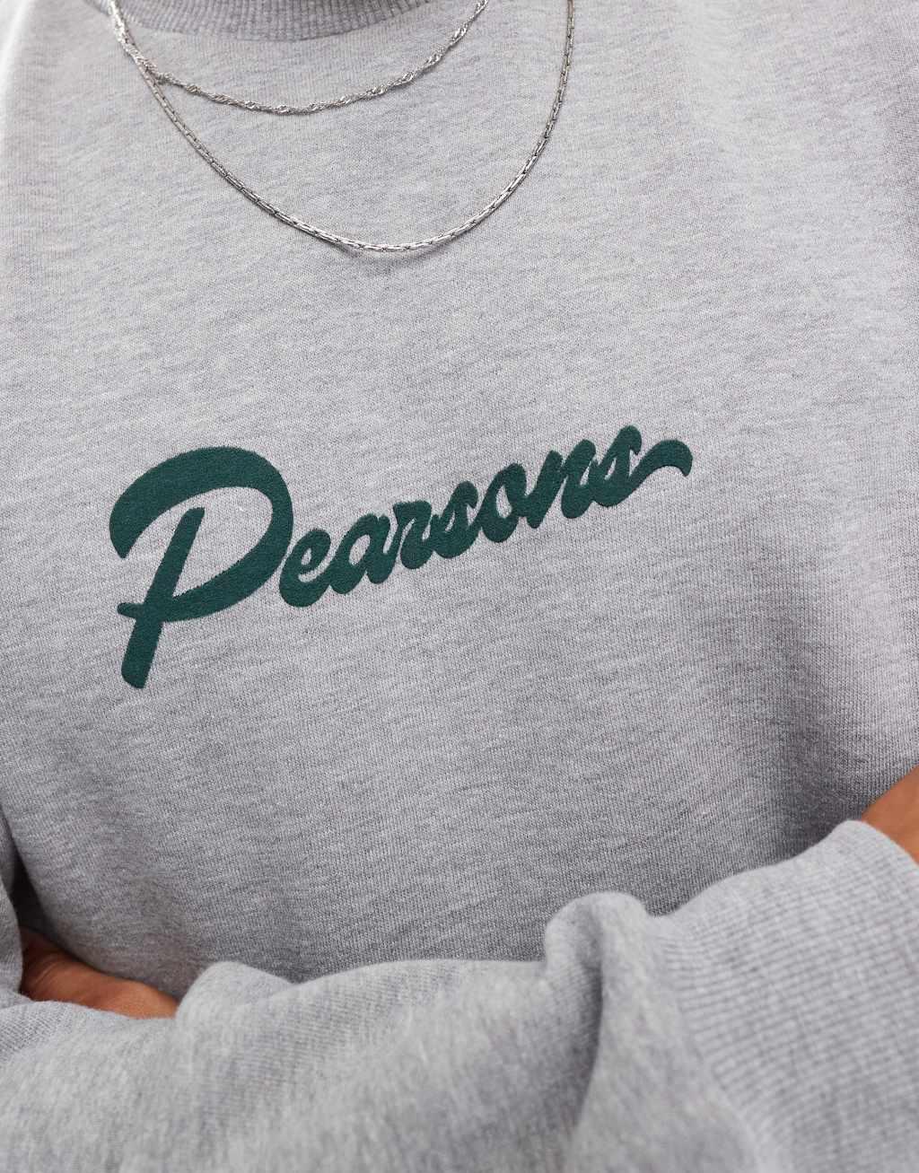 ASOS DESIGN boxy oversized sweatshirt with puff print in gray heather Product Image