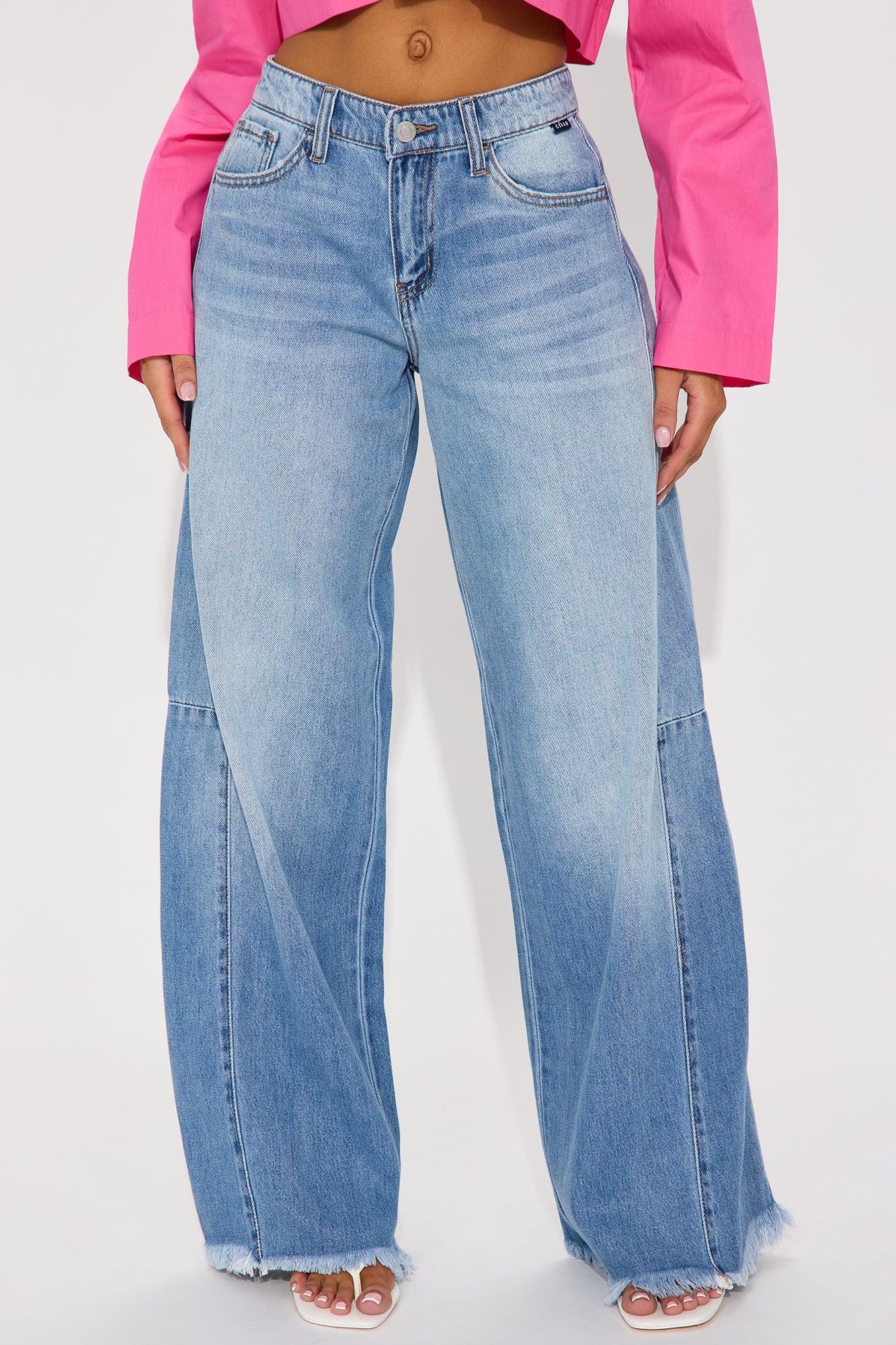 All The Best Womens Mid Rise Baggy Jeans - Medium Wash Product Image