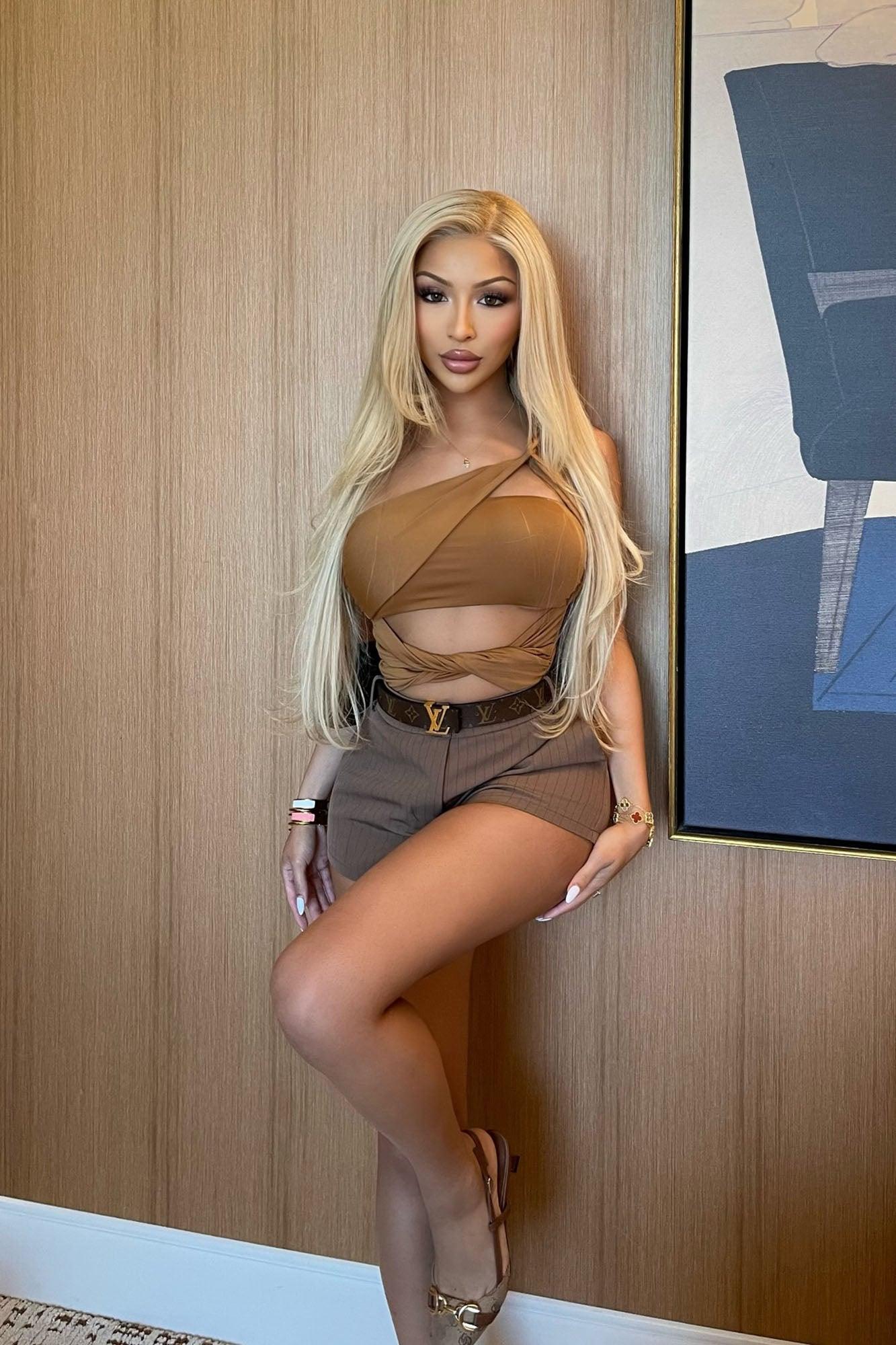 Upbeat One Shoulder Twist Bodysuit - Mocha Female Product Image