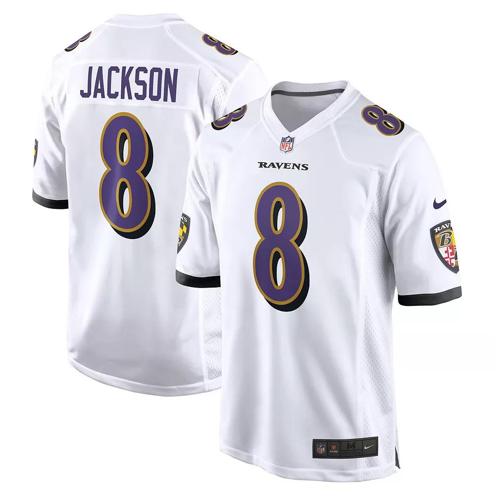 Men's Nike Lamar Jackson White Baltimore Ravens Game Jersey,  Product Image