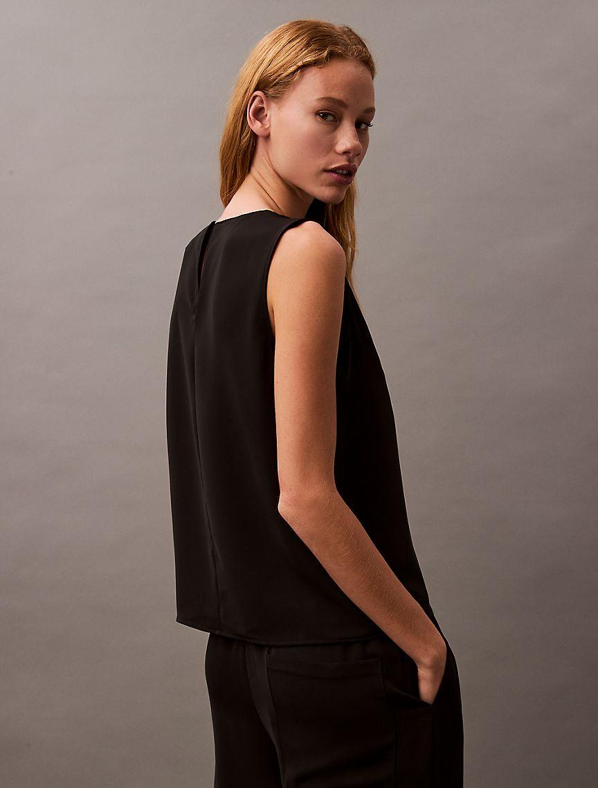 Solid Crewneck Shell Tank Product Image