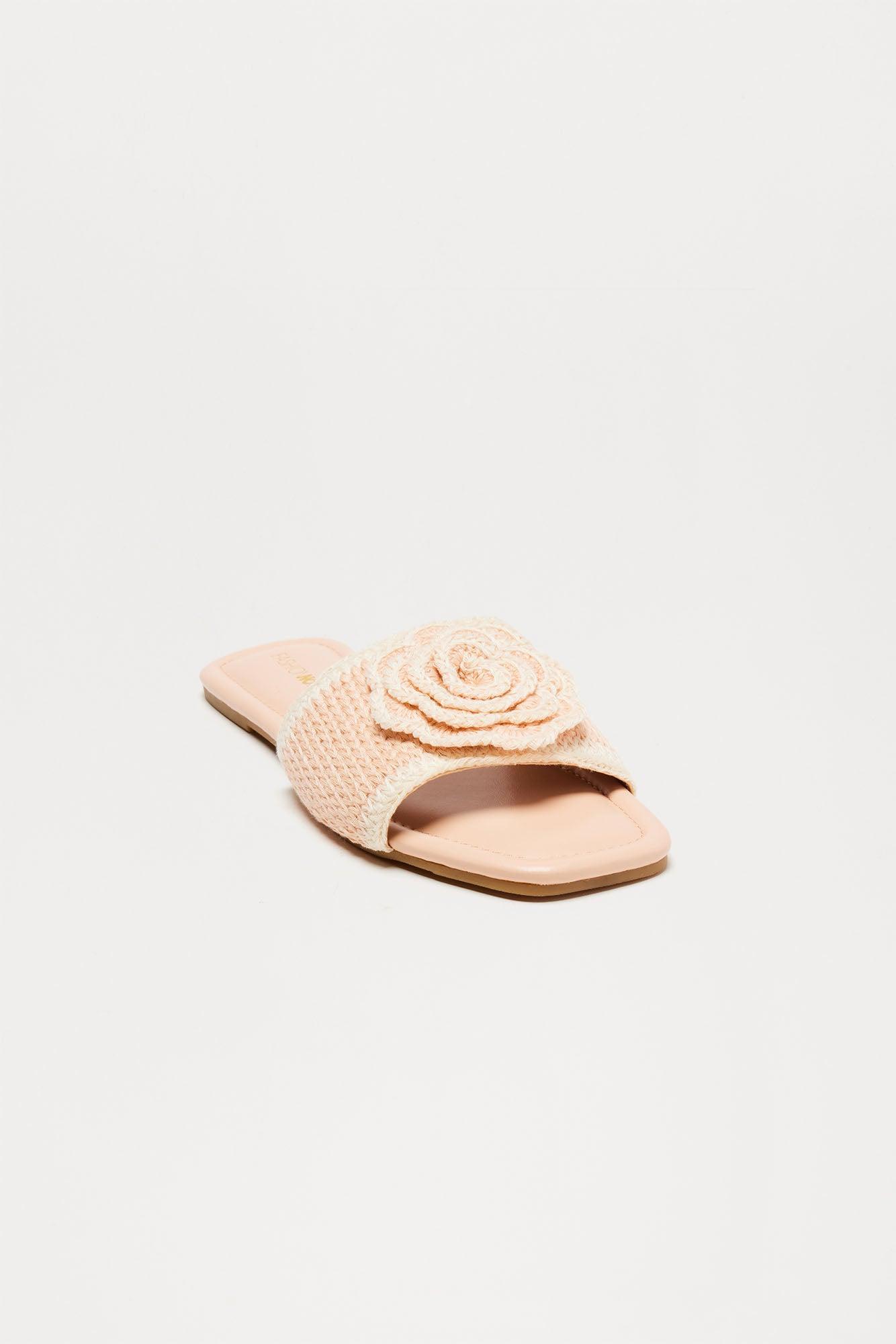 Lilac Flower Sandals - Blush Product Image