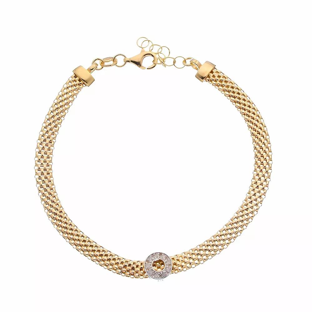 Meshmerise 1/10 Carat T.W. Diamond Bracelet, Women's, Size: 7", Gold Tone Product Image