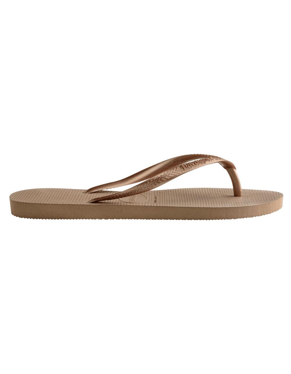 HAVAIANAS Womens Slim Flip Flops - BROWN Product Image