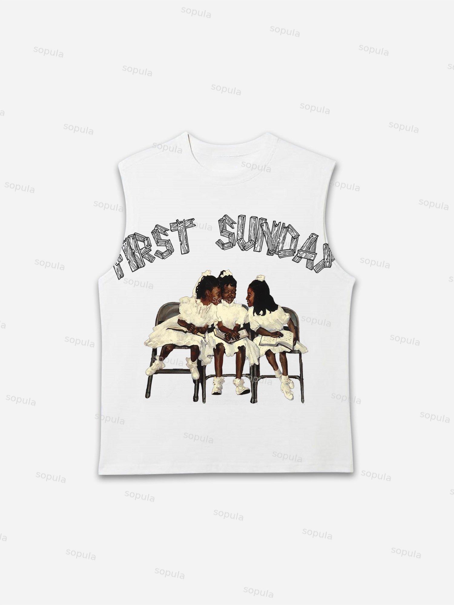 Men's First Sunday Graphic Tank Top Sleeveless Shirt Product Image