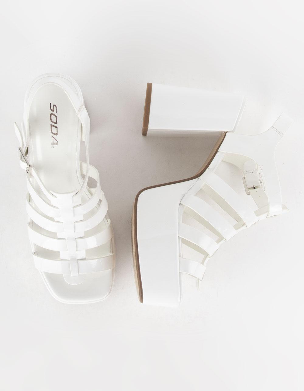 SODA Either Womens Platform Sandals - WHITE Product Image