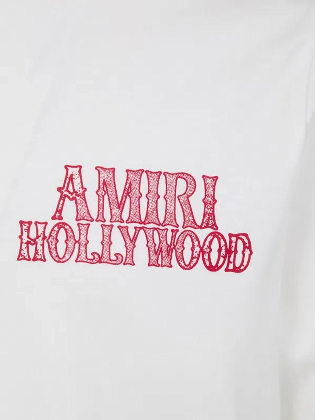 AMIRI Hollywood Oversize Logo Graphic T-shirt In White Product Image