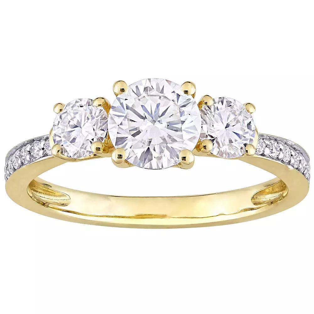 Stella Grace 10k Gold Lab-Created Moissanite 3-Stone Engagement Ring, Women's, Size: 9 Product Image