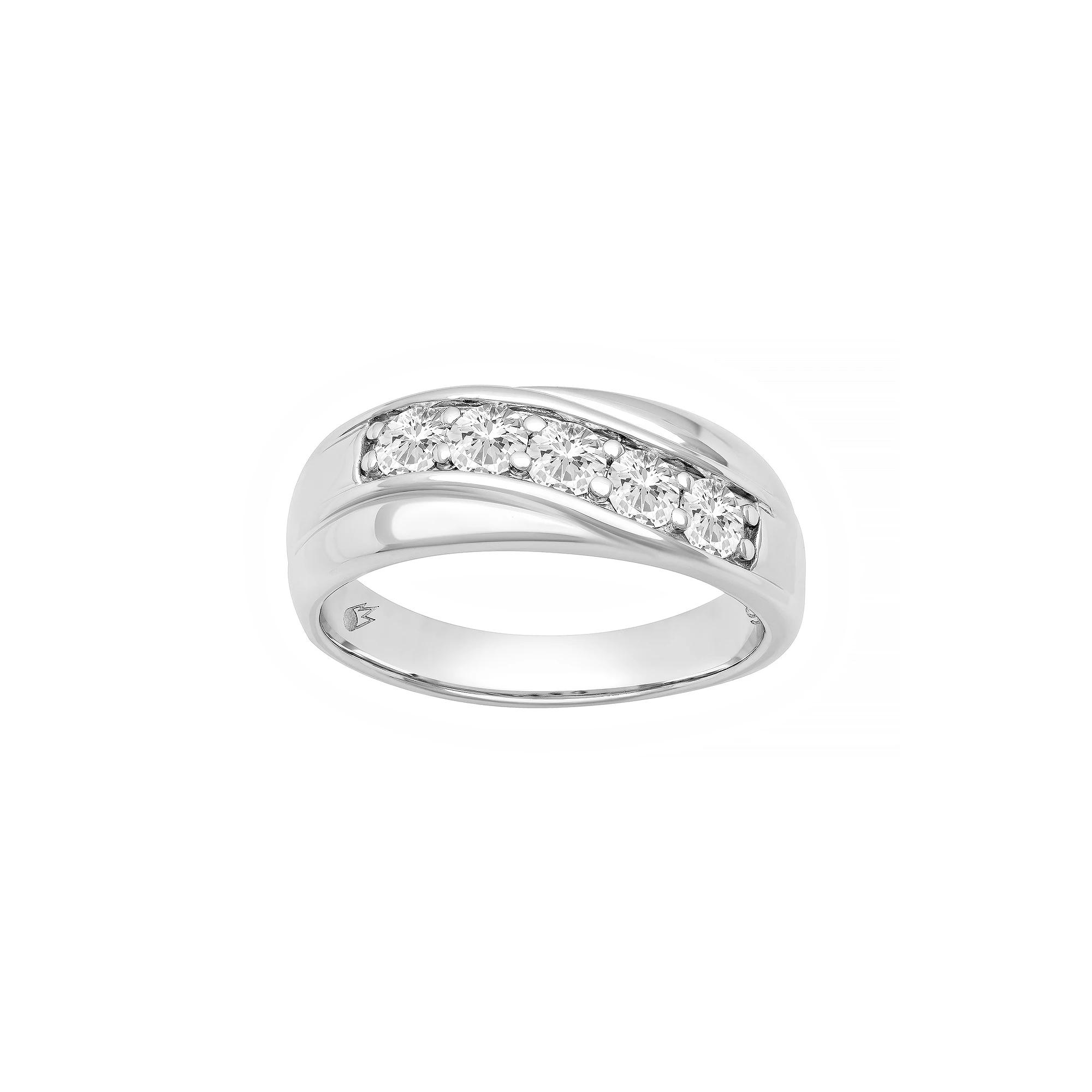 AXL Men's Sterling Silver Lab-Created Moissanite Swirl Ring, Size: 10 Product Image
