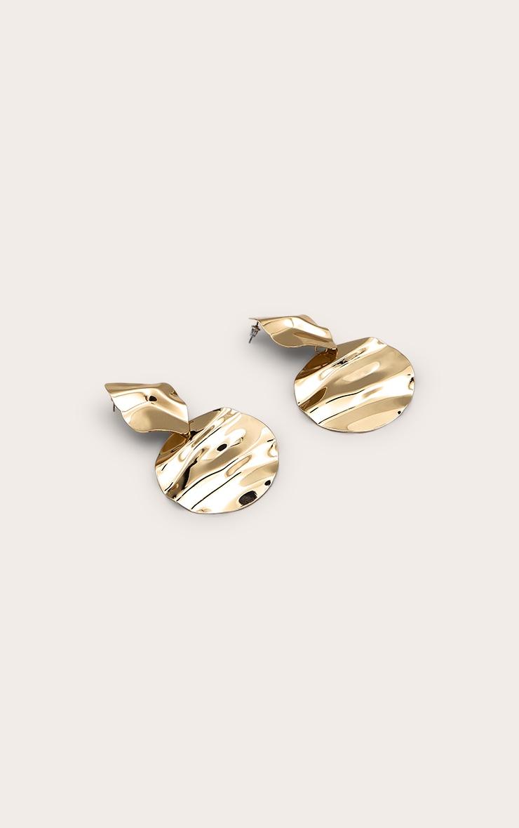 Gold Abstract Disc Statement Earrings Product Image