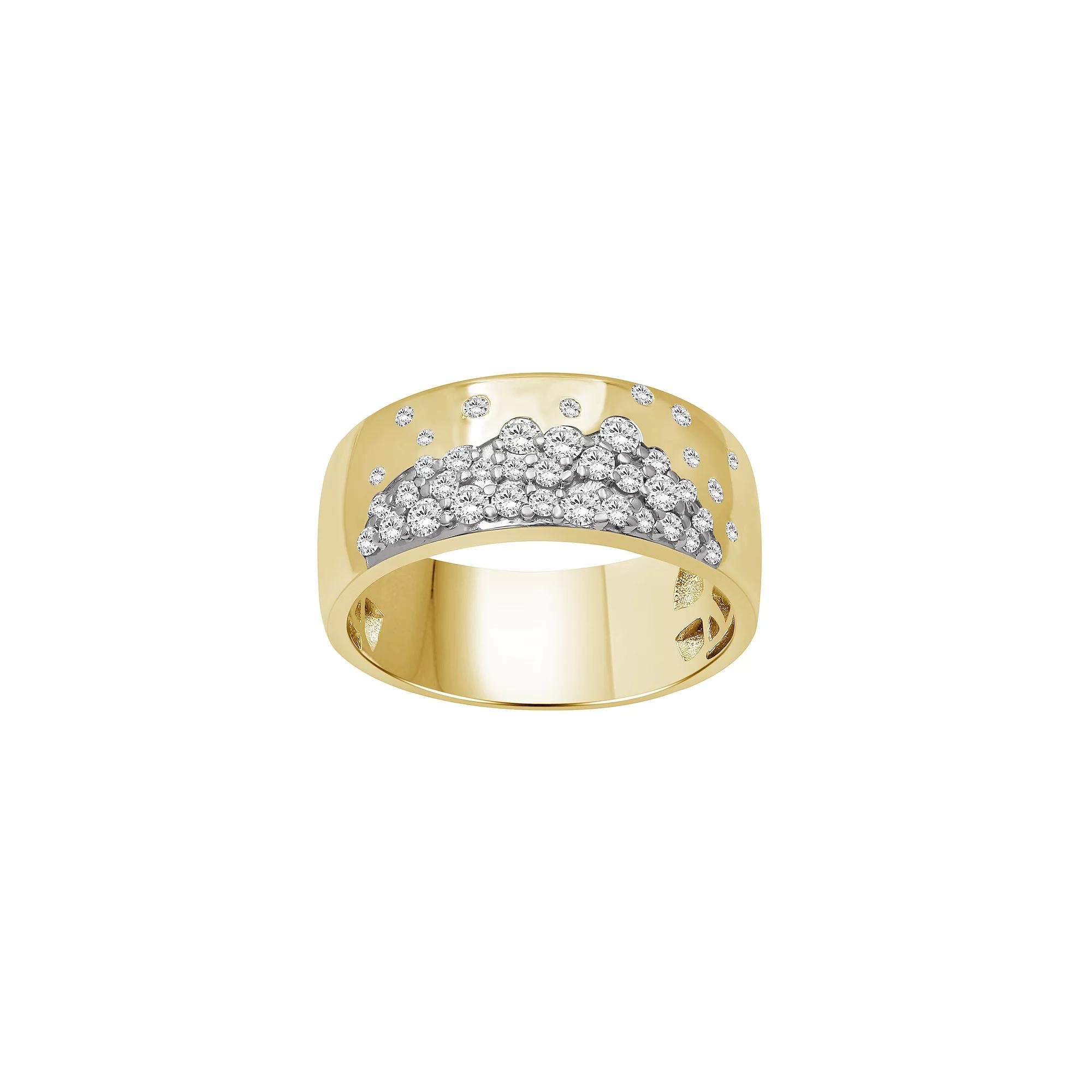 Jewelexcess 14k Gold Over Silver 1/2 Carat T.W. Diamond Fashion Ring, Women's, Size: 7, Gold Tone Product Image