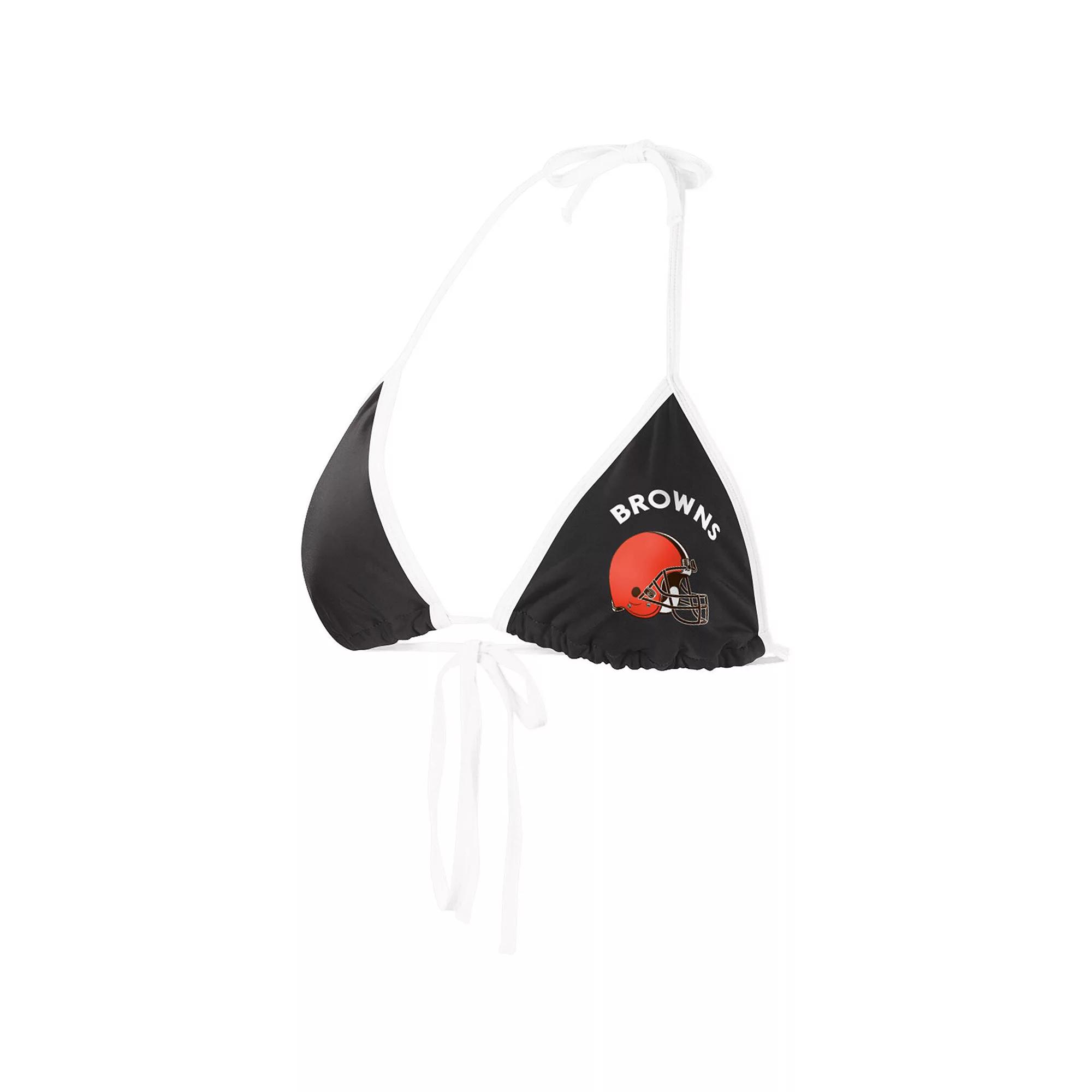 Women's G-III 4Her by Carl Banks Black Cleveland Browns Perfect Match Bikini Top, Size: Medium Product Image