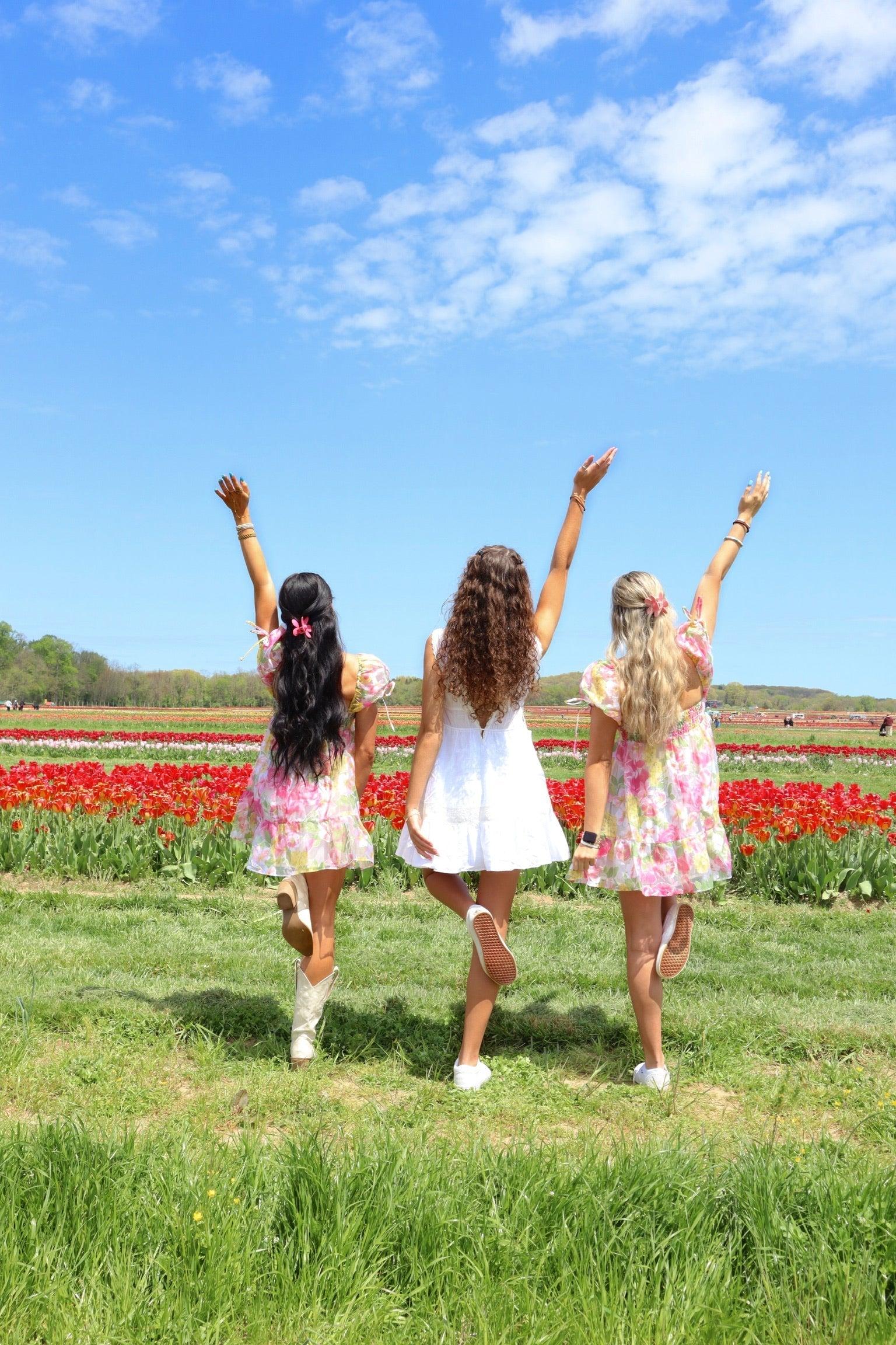 FINAL SALE Bardot Tulle Floral Babydoll Dress Product Image