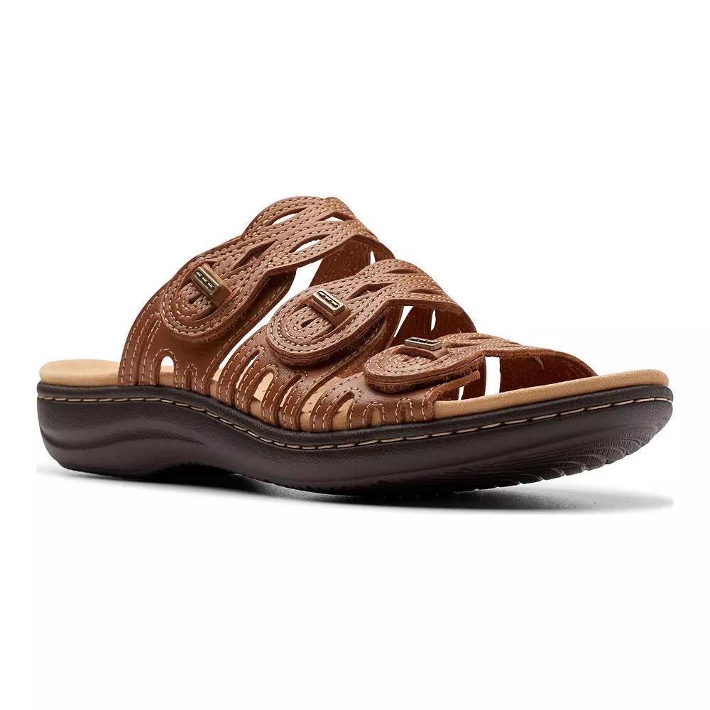 Clarks® Laurieann Ruby Women's Leather Slide Sandals, Size: 6.5 Product Image