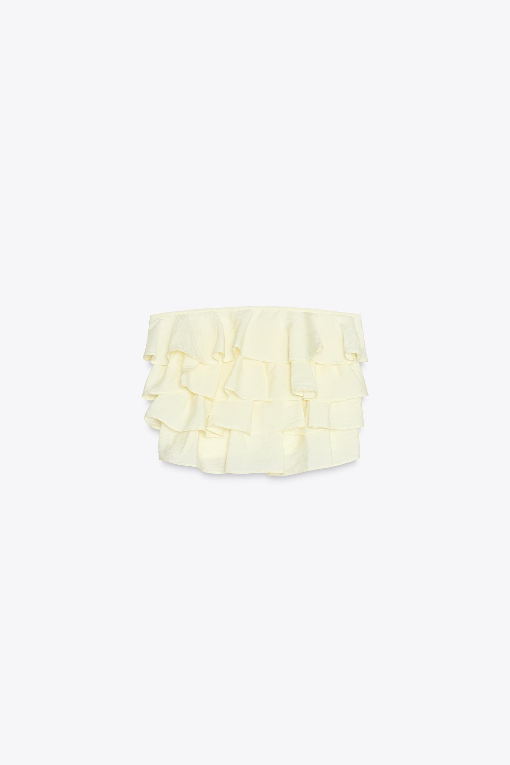 RUFFLED BANDEAU TOP Product Image