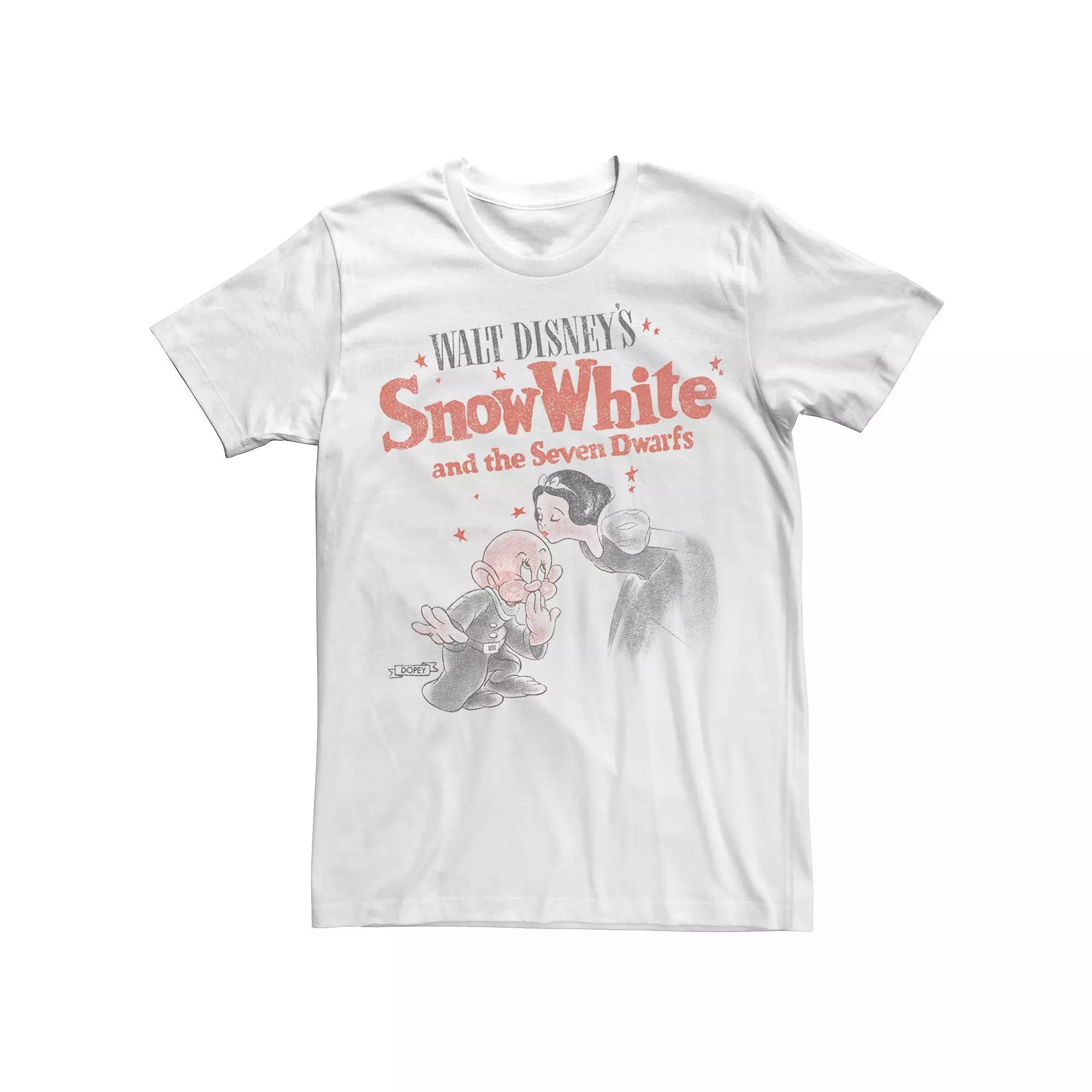 Big & Tall Disney Snow White & Dopey Distressed Portrait Tee, Men's,  Product Image