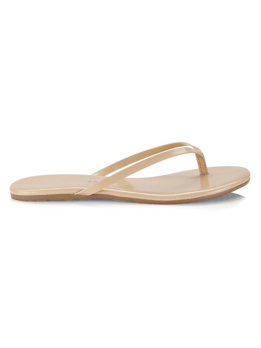 Womens Foundations Gloss Patent Leather Flip Flops Product Image