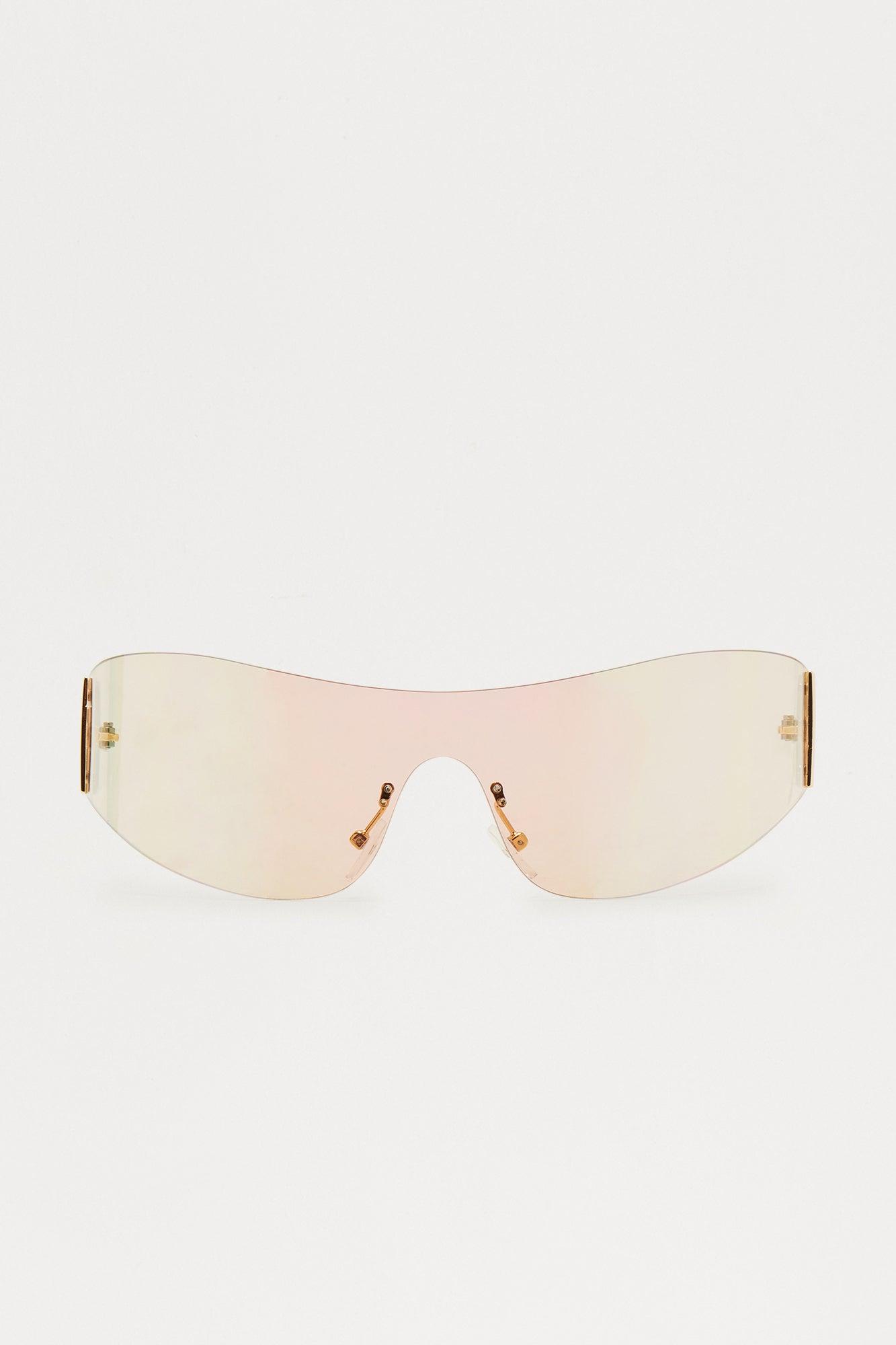 Born To Be A Legend Rimless Shield Sunglasses - Clear Product Image