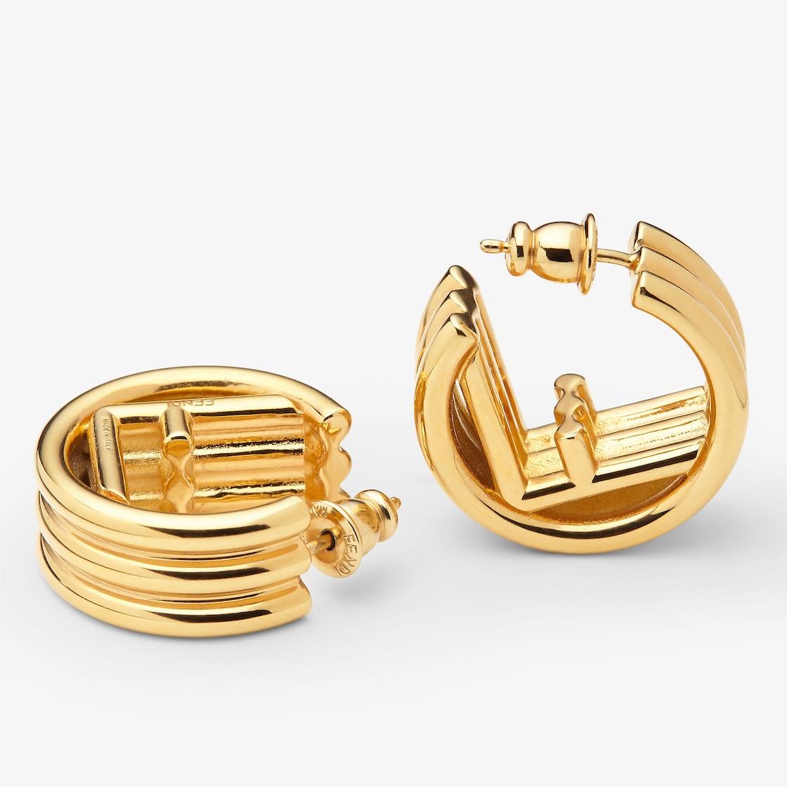 F is Fendi EarringsGold-colored metal earrings Product Image