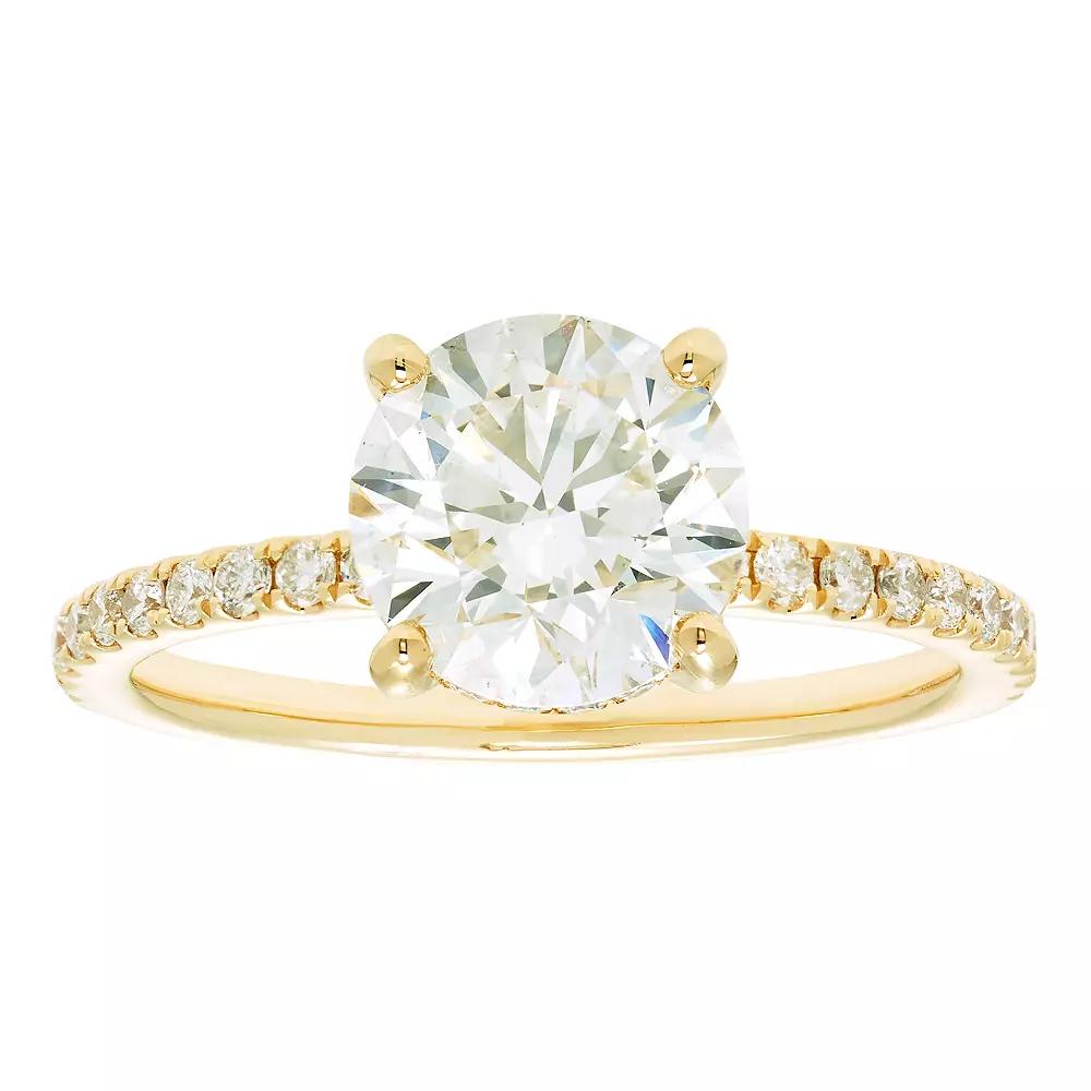 Evergreen Diamonds 14k White Gold 2 3/8 Carat T.W. IGL Certified Round Lab-Grown Diamond Hidden Halo Ring, Women's,  Product Image