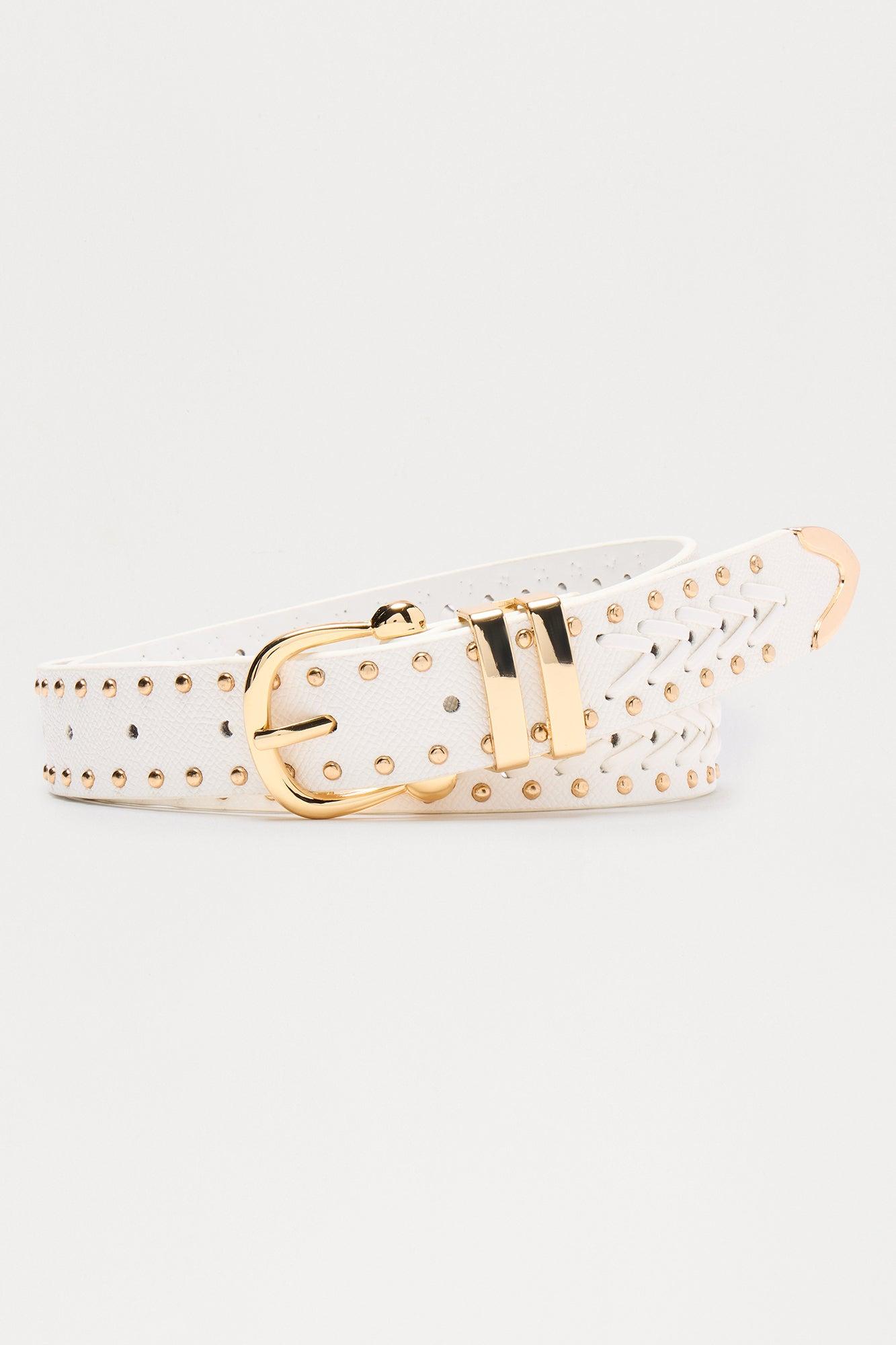 Western Braided Belt - White/Gold Female Product Image