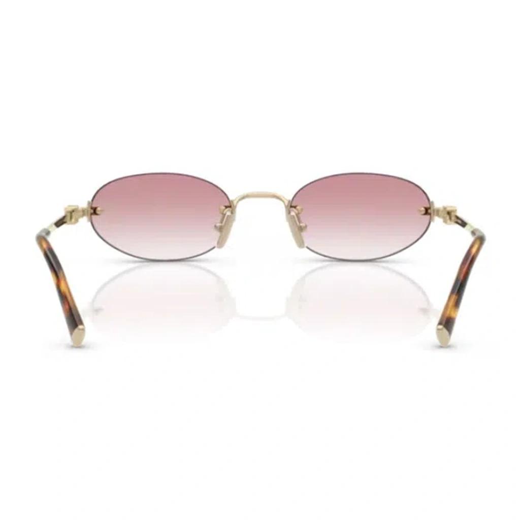 MIU MIU Womens Gold Mu A52s Oval-frame Metal Sunglasses In Gray Product Image