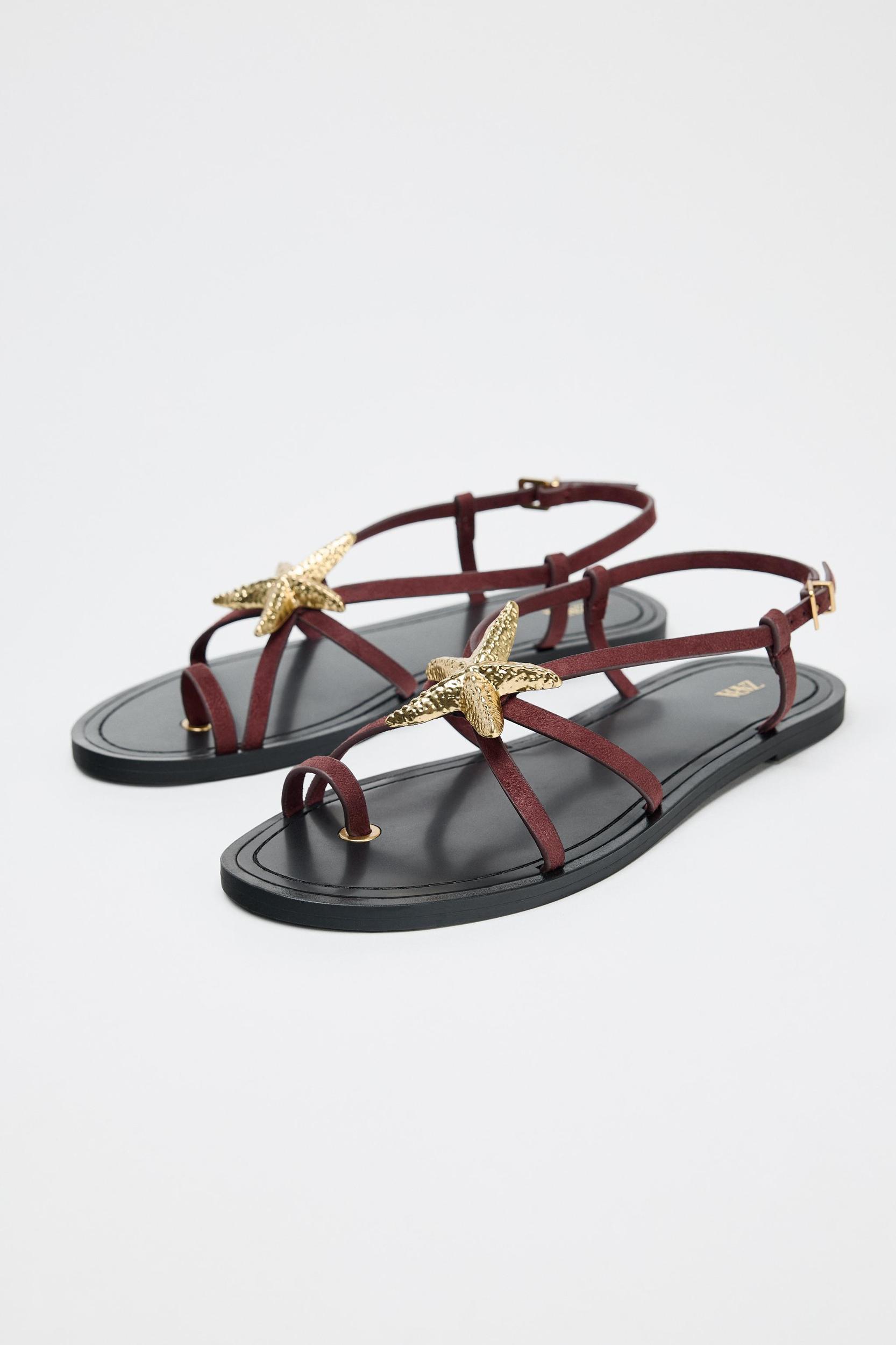STRAPPY SANDALS WITH METALLIC DETAIL Product Image