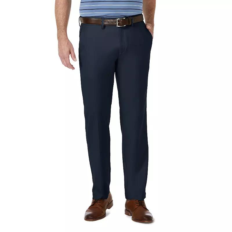 Men's Haggar® Cool 18® PRO Straight-Fit Wrinkle-Free Flat-Front Super Flex Waist Pants,  Product Image