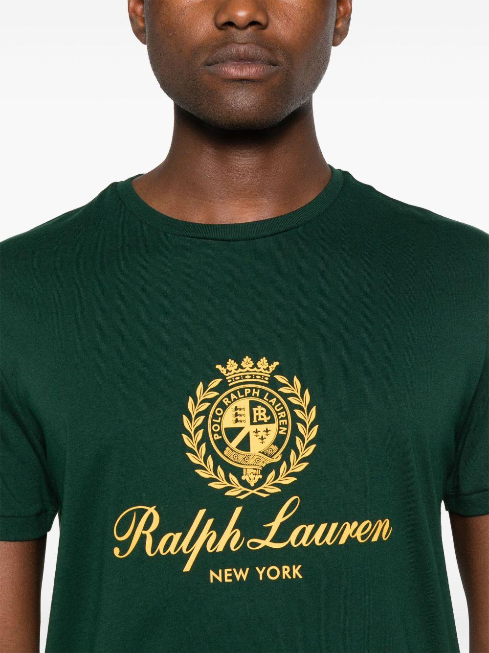 crest-embroidered T-shirt Product Image