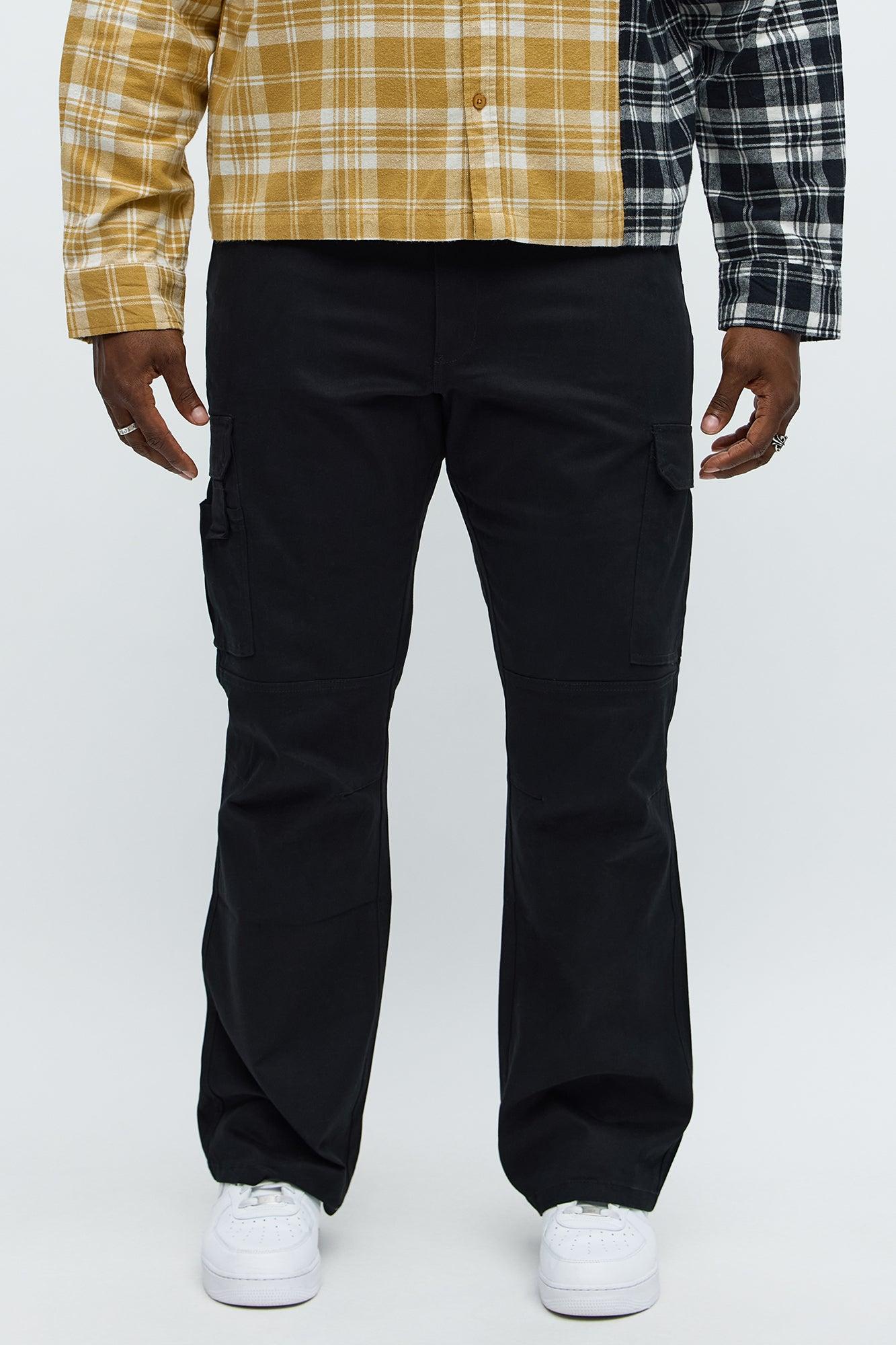 Stacked Slim Flare Kryptonite Cargo Pants - Black Male Product Image
