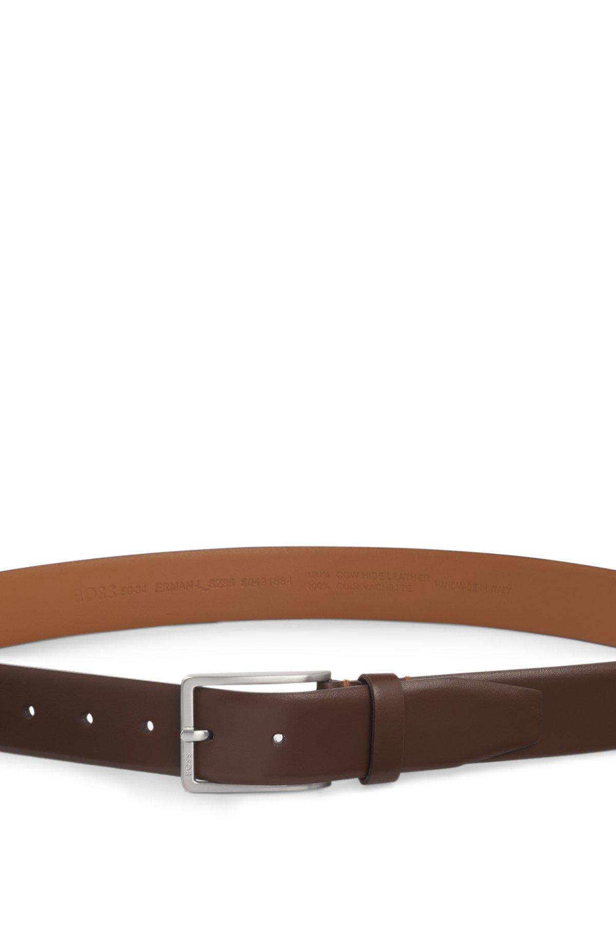 Italian-made leather belt with pin buckle Product Image
