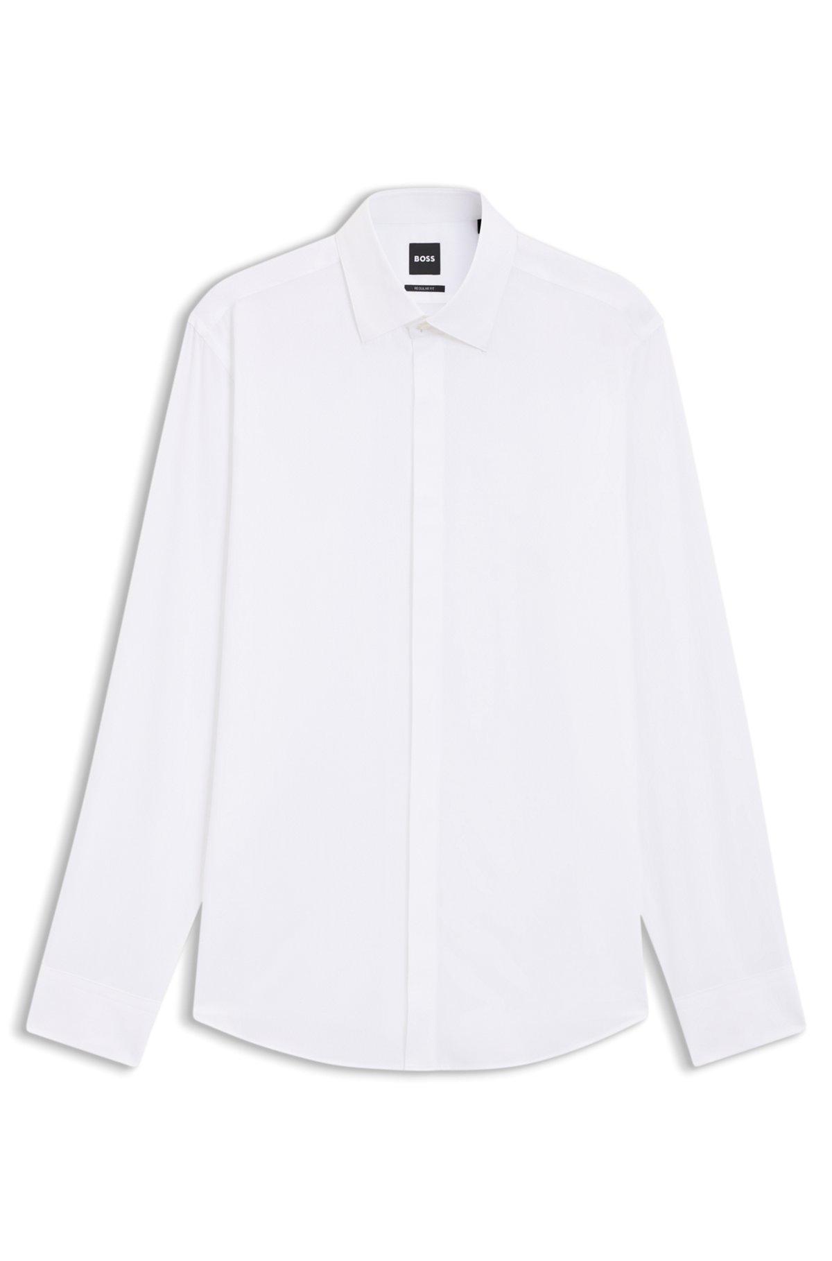 Regular-fit shirt in Italian monogrammed cotton Product Image