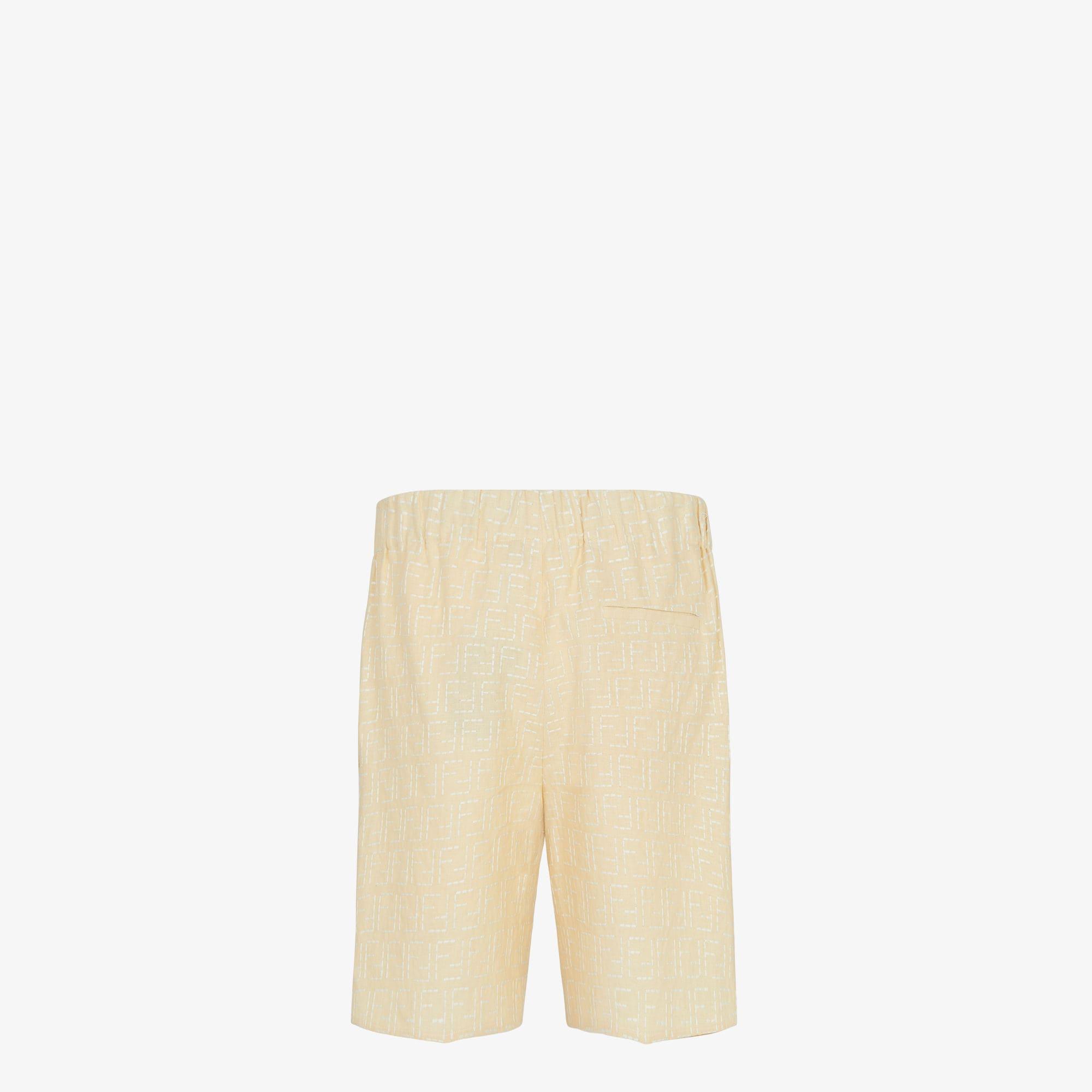 BermudasYellow linen FF jacquard shorts Product Image