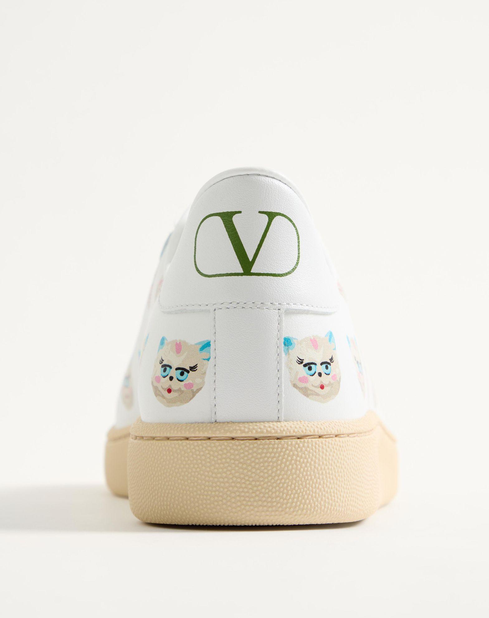 Royco Sneaker In Nappa Calfskin With Le Chat De La Maison Motif Product Image