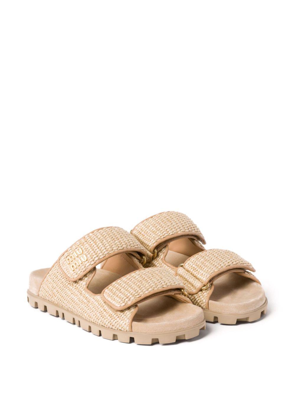 touch-strap raffia sandals Product Image
