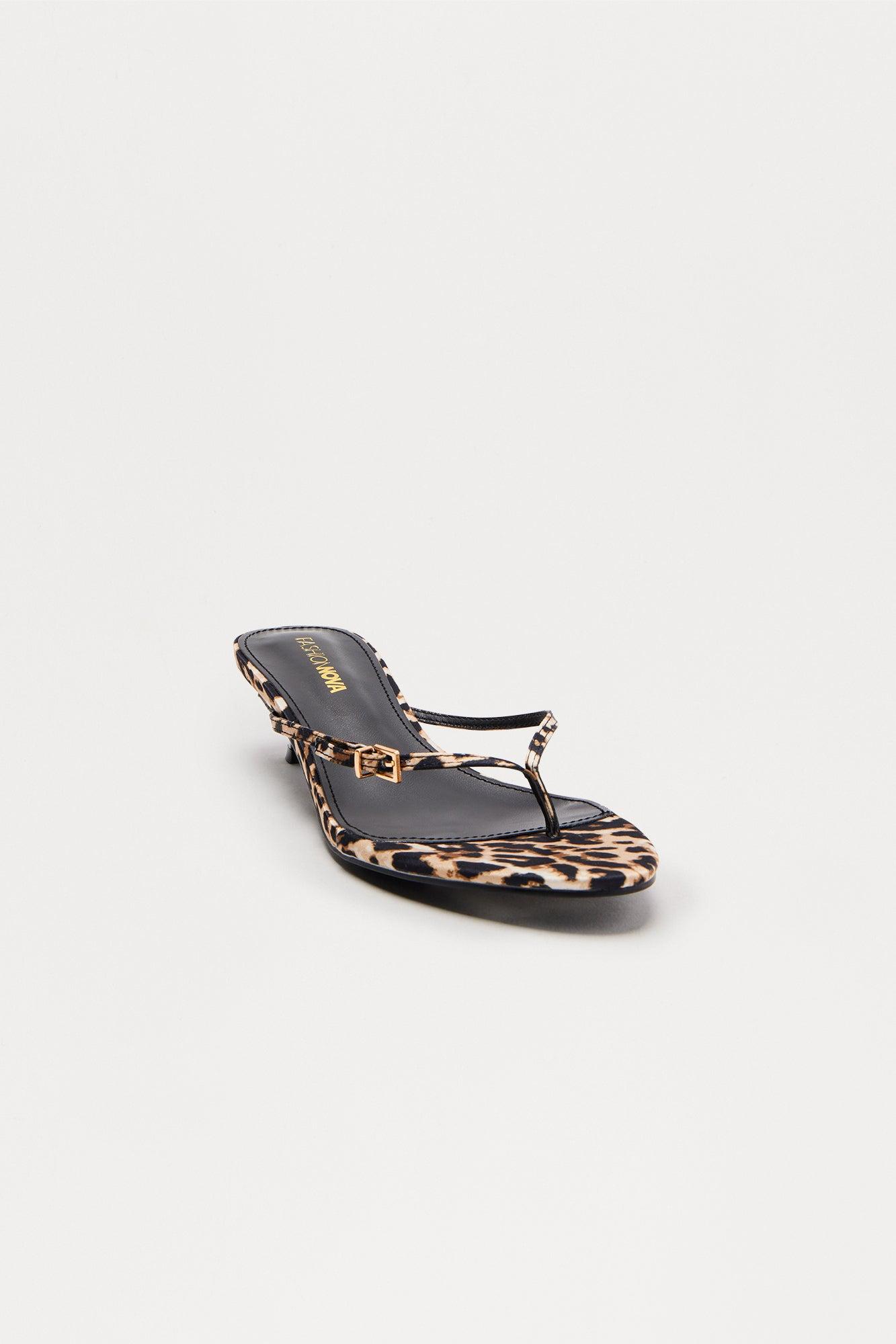 Rhoda Thong Kitten Heels - Leopard Female Product Image